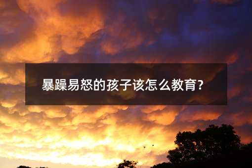 暴躁易怒的孩子該怎么教育?