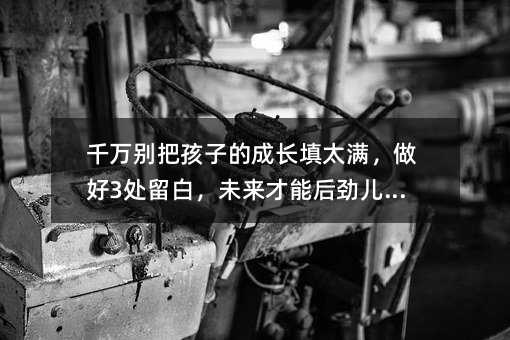 千萬別把孩子的成長填太滿,做好3處留白,未來才能后勁兒十足