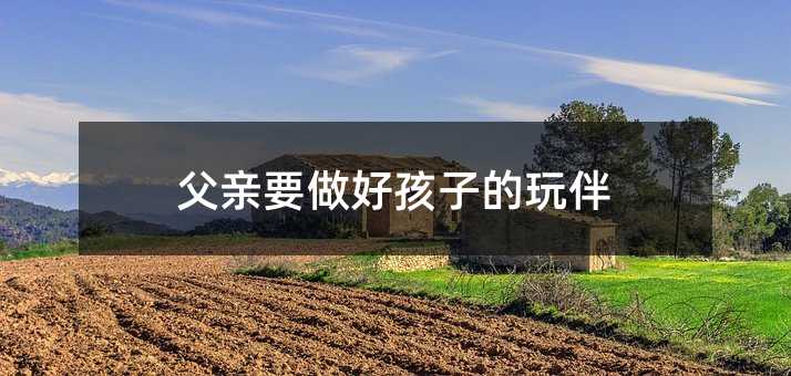 父親要做好孩子的玩伴