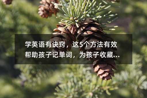 學英語有訣竅,這5個方法有效幫助孩子記單詞,為孩子收藏吧!