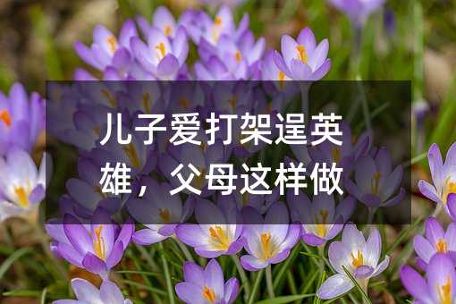 兒子愛打架逞英雄,父母這樣做