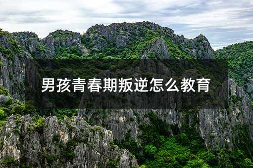 男孩青春期叛逆怎么教育