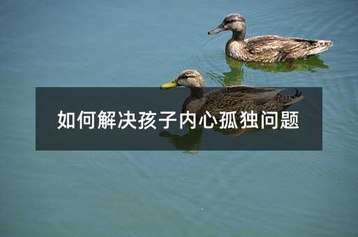 如何解決孩子內心孤獨問題