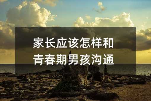 家長應該怎樣和青春期男孩溝通