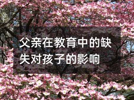 父親在教育中的缺失對孩子的影響