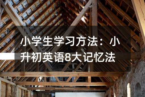 小學生學習方法:小升初英語8大記憶法