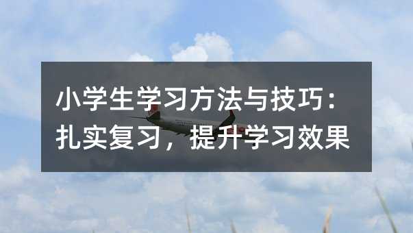 小學生學習方法與技巧:扎實復習,提升學習效果