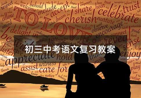 初三中考語文復習教案