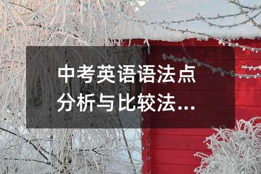中考英語(yǔ)語(yǔ)法點(diǎn)分析與比較法應(yīng)用