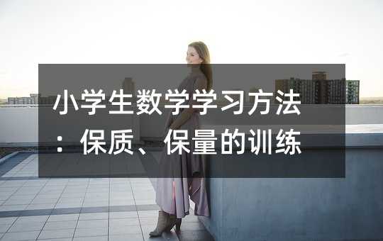 小學生數學學習方法:保質、保量的訓練