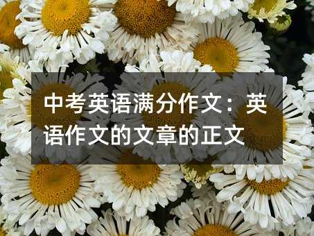 中考英語滿分作文:英語作文的文章的正文