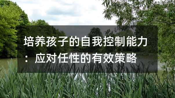 培養孩子的自我控制能力:應對任性的有效策略