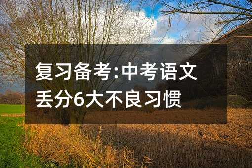 復習備考:中考語文丟分6大不良習慣