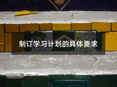 制訂學(xué)習(xí)計(jì)劃的具體要求