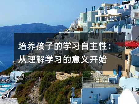 培養(yǎng)孩子的學(xué)習(xí)自主性:從理解學(xué)習(xí)的意義開始