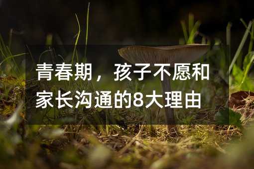青春期,孩子不愿和家長溝通的8大理由