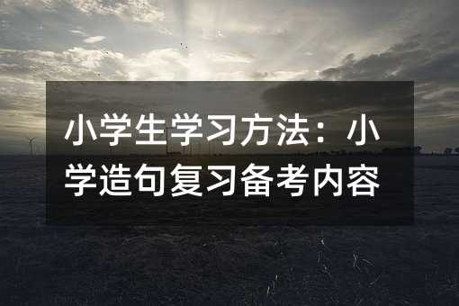 小學生學習方法:小學造句復習備考內(nèi)容