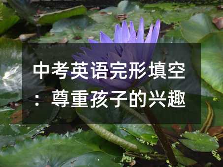 中考英語完形填空:尊重孩子的興趣