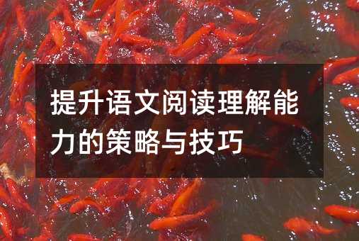 提升語文閱讀理解能力的策略與技巧