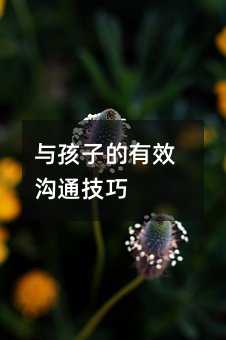 與孩子的有效溝通技巧