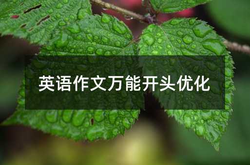 英語作文萬能開頭優(yōu)化