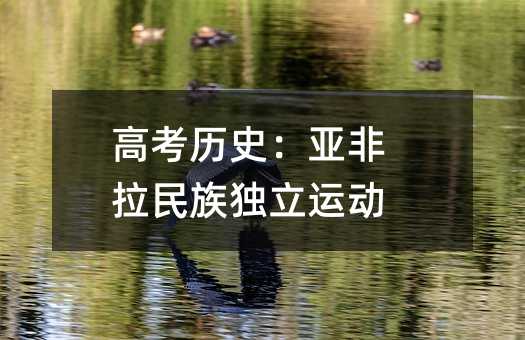 高考歷史:亞非拉民族獨立運動