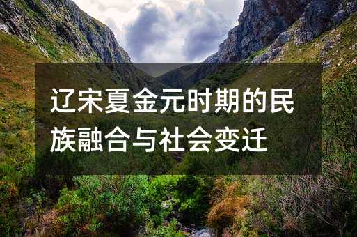 遼宋夏金元時期的民族融合與社會變遷