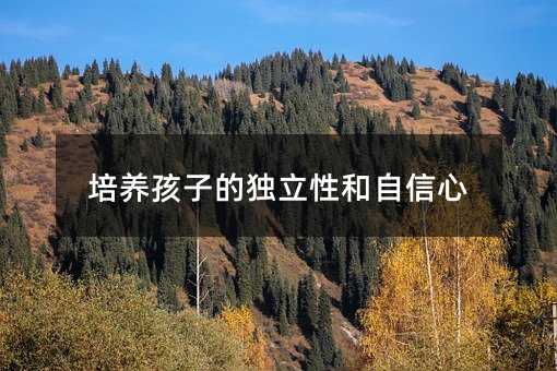 培養孩子的獨立性和自信心