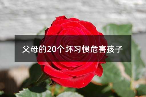 父母的20個壞習慣危害孩子