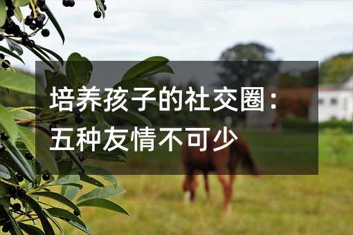 培養孩子的社交圈:五種友情不可少