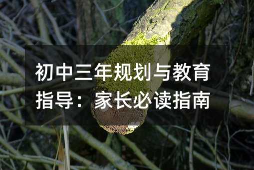 初中三年規劃與教育指導:家長必讀指南