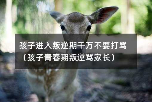 孩子進入叛逆期千萬不要打罵(孩子青春期叛逆罵家長)