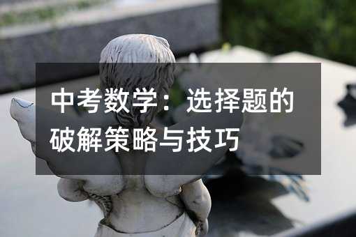 中考數學:選擇題的破解策略與技巧