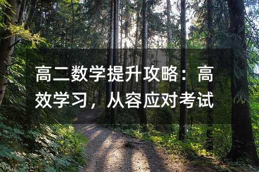 高二數學提升攻略:高效學習,從容應對考試
