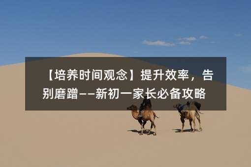 【培養時間觀念】提升效率,告別磨蹭——新初一家長必備攻略
