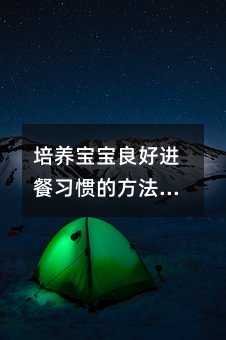 培養寶寶良好進餐習慣的方法與技巧