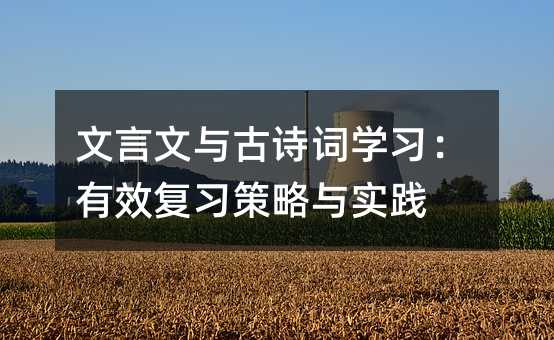 文言文與古詩詞學習:有效復習策略與實踐