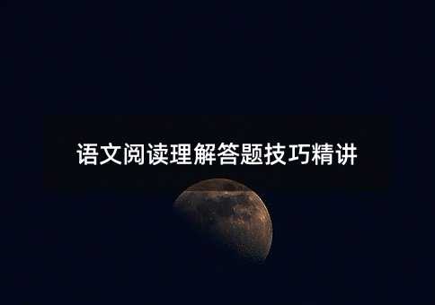 語文閱讀理解答題技巧精講