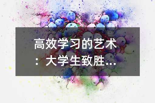高效學(xué)習(xí)的藝術(shù):大學(xué)生致勝策略