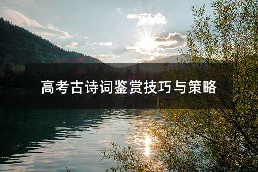 高考古詩詞鑒賞技巧與策略