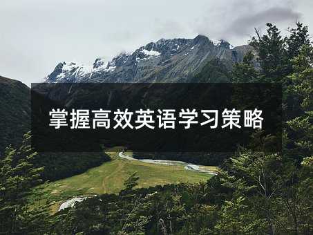 掌握高效英語學習策略