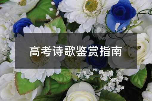 高考詩歌鑒賞指南