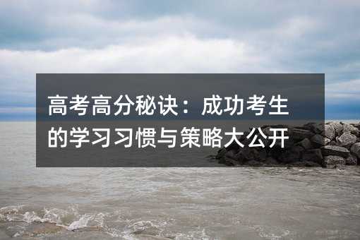 高考高分秘訣:成功考生的學習習慣與策略大公開