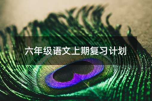 六年級語文上期復習計劃