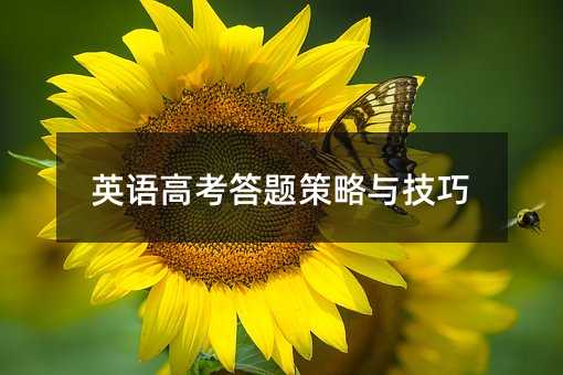 英語高考答題策略與技巧