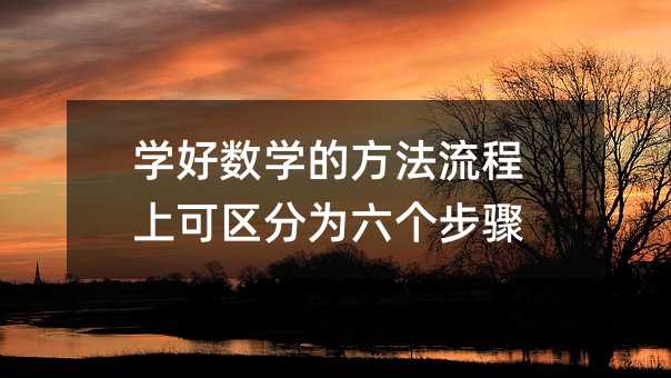 學(xué)好數(shù)學(xué)的方法流程上可區(qū)分為六個步驟