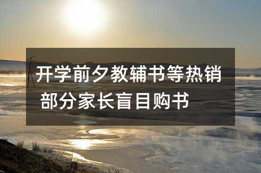 開學前夕教輔書等熱銷 部分家長盲目購書