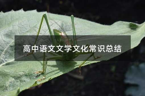 高中語文文學文化常識總結