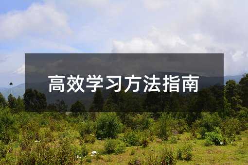 高效學習方法指南