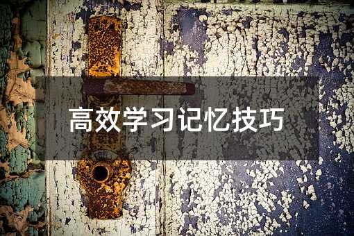 高效學習記憶技巧